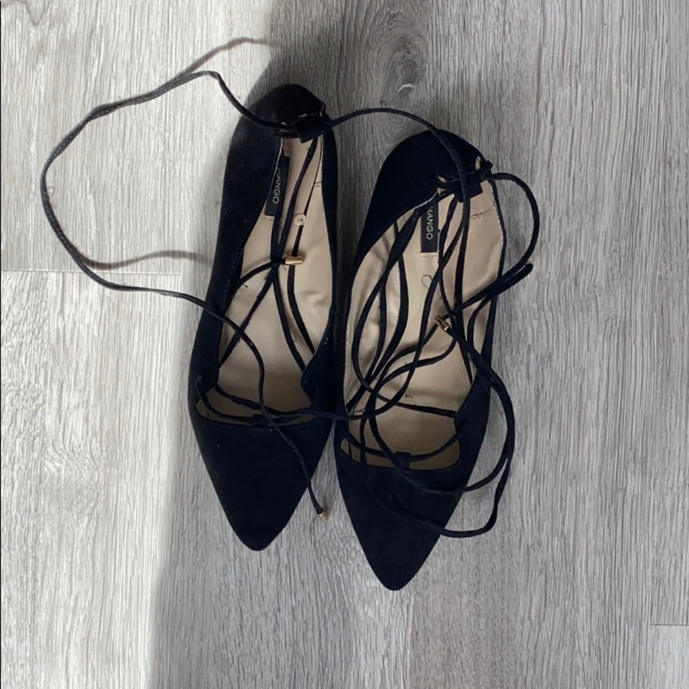 Mango lace up flats